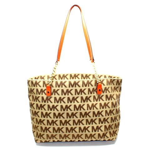 michael kors jet set item tangerine tote shopper handbag purse|Michael Kors airplane print bag.